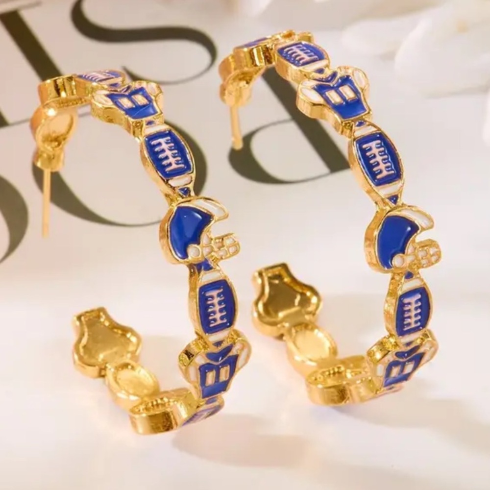 🏈FOOTBALL LARGE HOOP EARRINGS-NWT